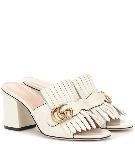 white gucci mules